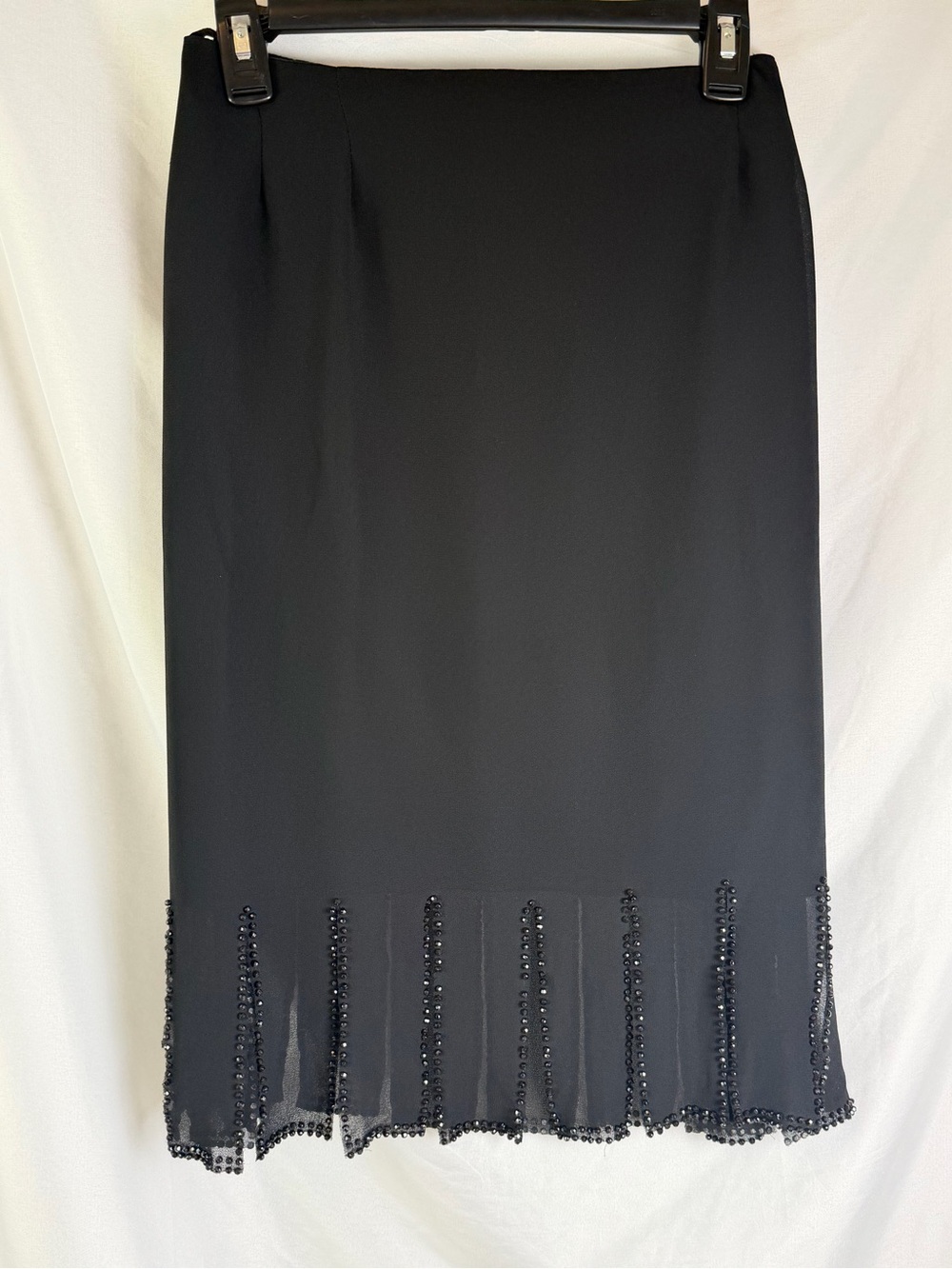 Metaphor Black Beaded Hem Pencil Skirt